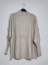 Load image into Gallery viewer, Turtle Neck Long Sleeve Buttoned Jumper